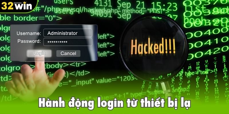 Hành động login từ thiết bị lạ