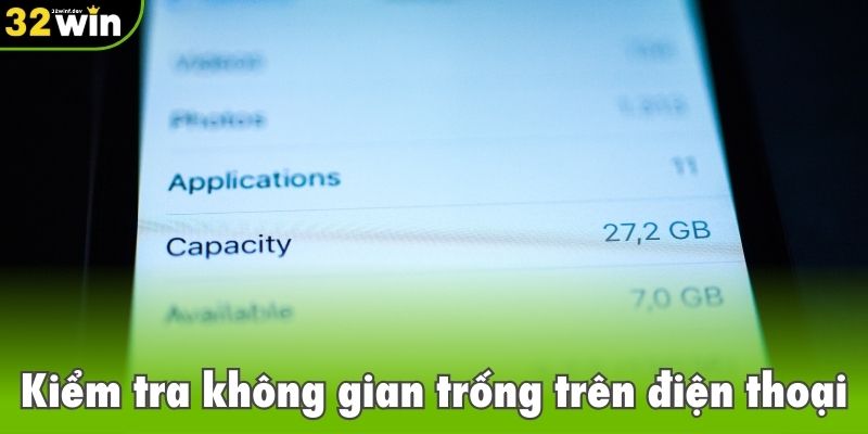 Kiểm tra không gian trống trên điện thoại